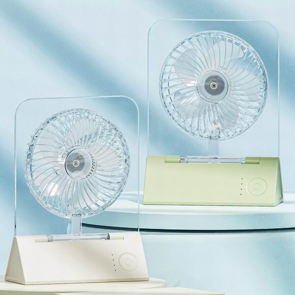 Folding transparent desktop fan